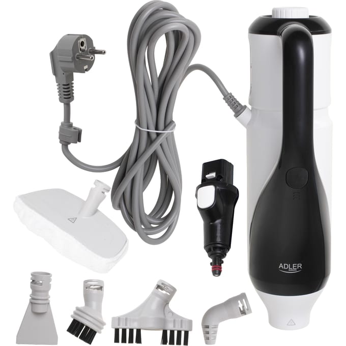 Stoommop en wasmachine 2in1, 1500 W, veel accessoires, klaar in 25s, drie horizontale paren, tank 380 ml, 5 m kabel