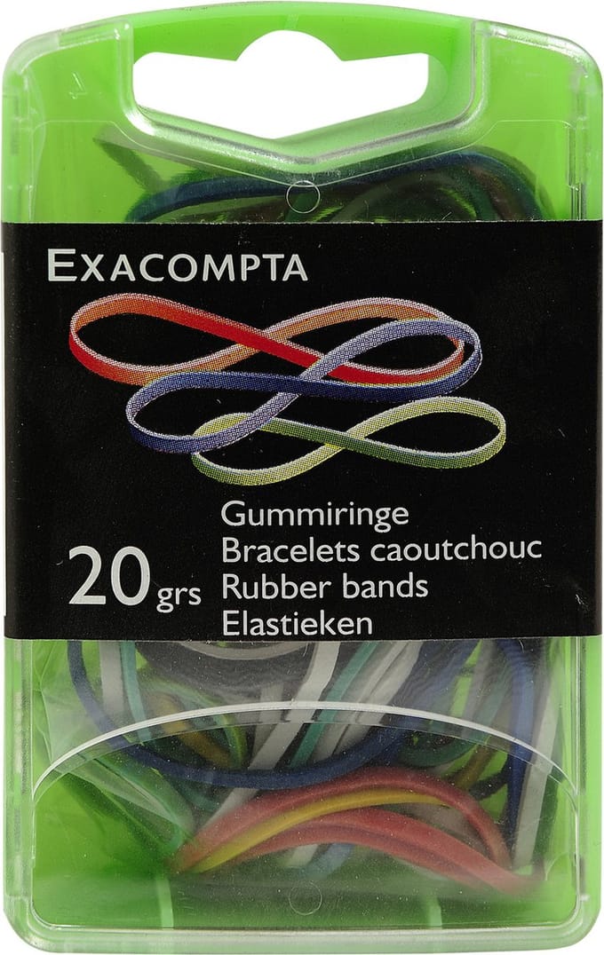 Doos met rubberen elastieken 20g - Geassorteerd