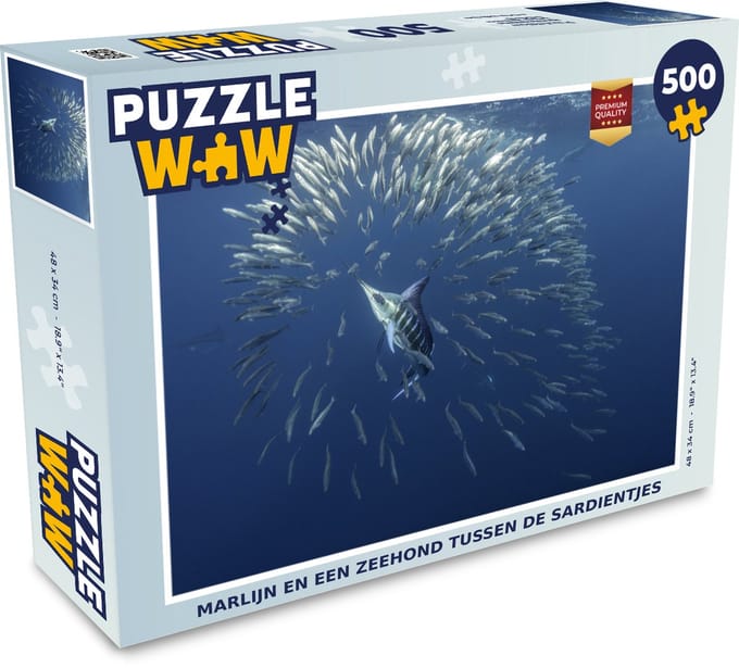 Puzzel Zwaardvis - Blauw - Water - Legpuzzel - Puzzel 500 stukjes