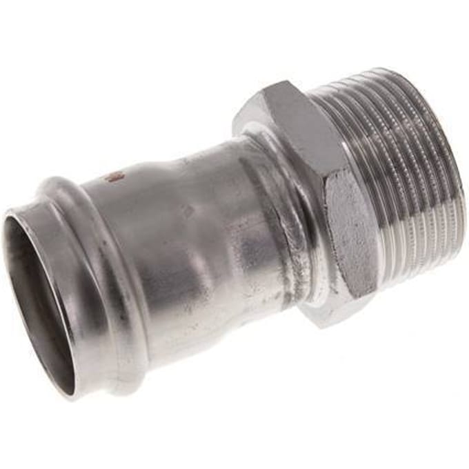 Perskoppeling - 35mm Persmof & R 1-1/4'' Buiseinde - RVS
