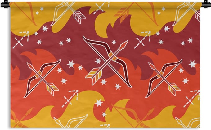 Wandkleed - Wanddoek - Boogschutter - Zodiac - Design - 90x60 cm - Wandtapijt