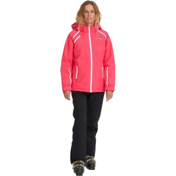 Spyder Dames-skijas met capuchon en patroon, standaard pasvorm (Prisma Roze)