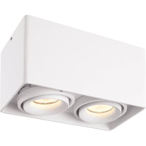 HOFTRONIC Esto LED Opbouwspot - Vierkant - 2 lichts - Kantelbaar - GU10 Fitting - Opbouwspot - Voor binnen - Vervangbare afdekring - Wit