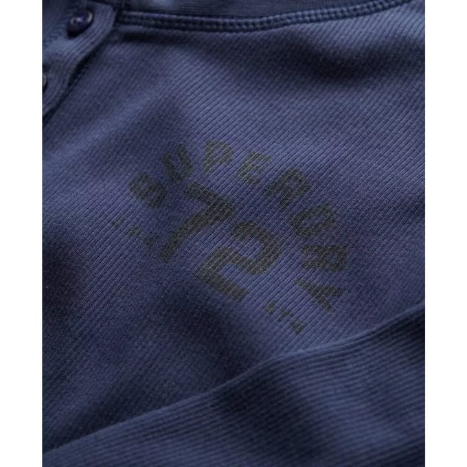 Superdry Athletic Button Down Longsleeve Top Blauw Grootte: 38