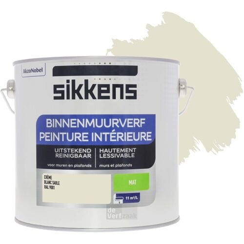 Sikkens - Binnenmuurverf Mat - Ral 9001 - 2,5 L