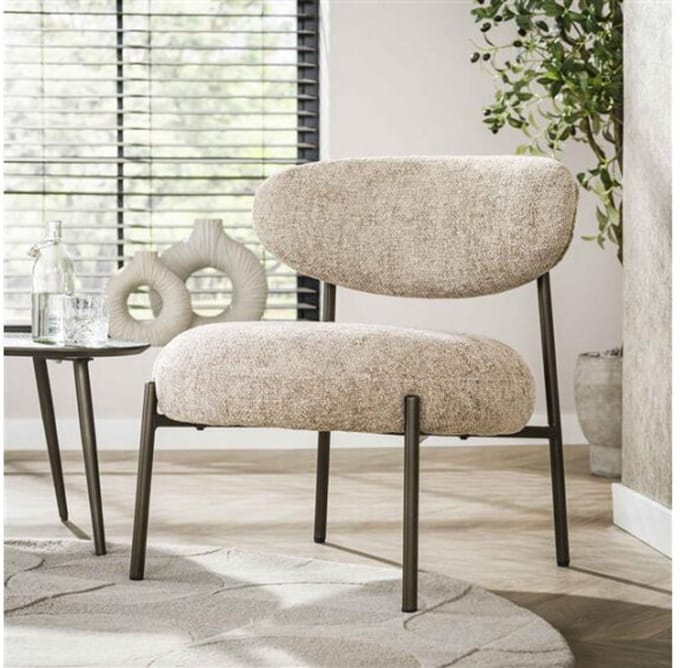 Fauteuil Aiko Japandi - Tissee cargo Zand - 62x67x71 cm