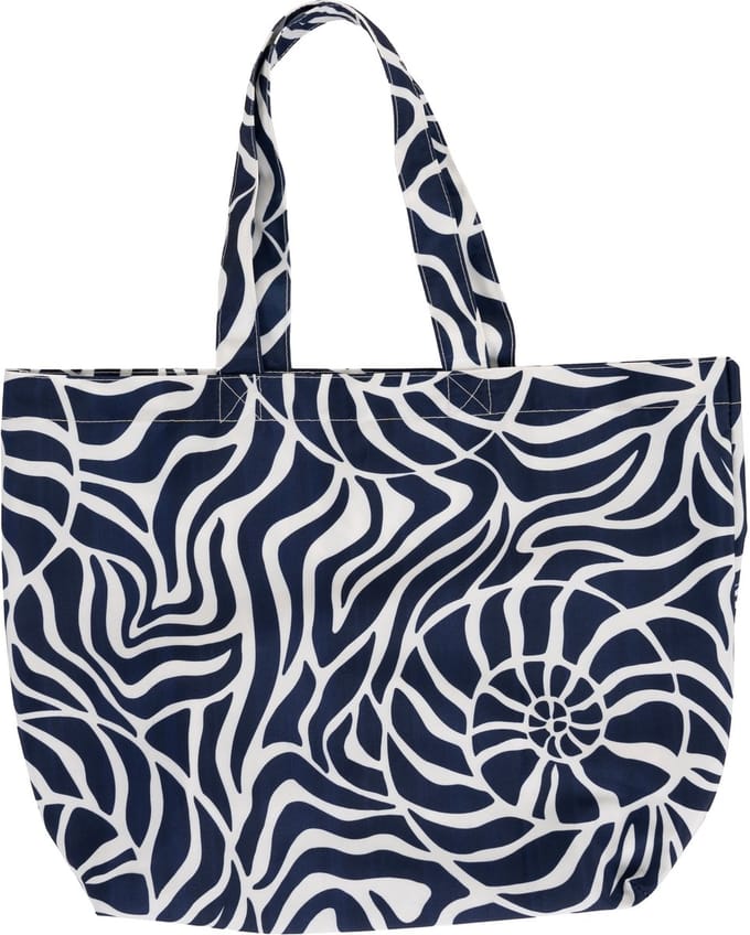 Strandtas Pastunette Animal Shell - Blauw/Wit - Canvas