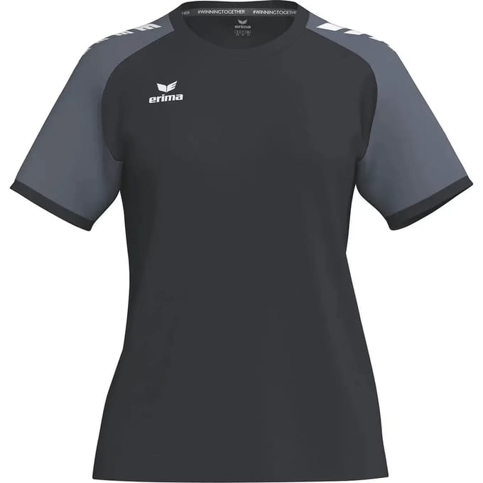Erima Wings Shirt Korte Mouw Dames - Zwart / Slate Grey | Maat: 36