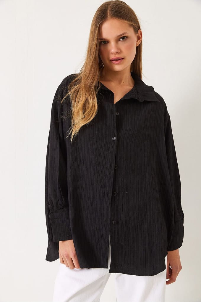 Overmaatse Geweven Shirt