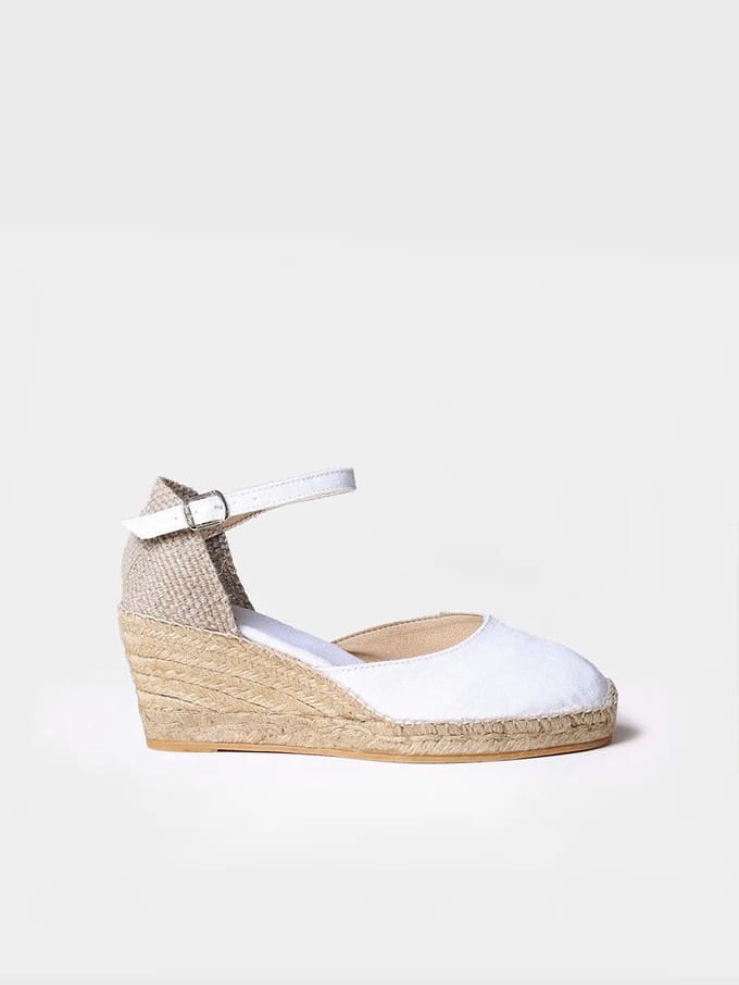Espadrilles met sleehak van jute en gesp | CALDES