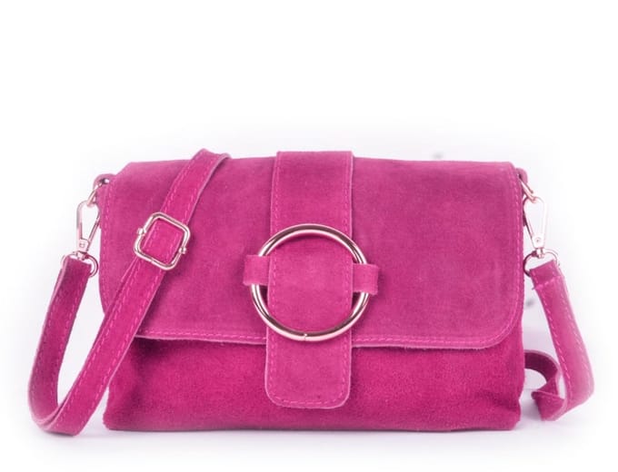Giuliano lederen suede schoudertas Cosima - Dames - Fuchsia