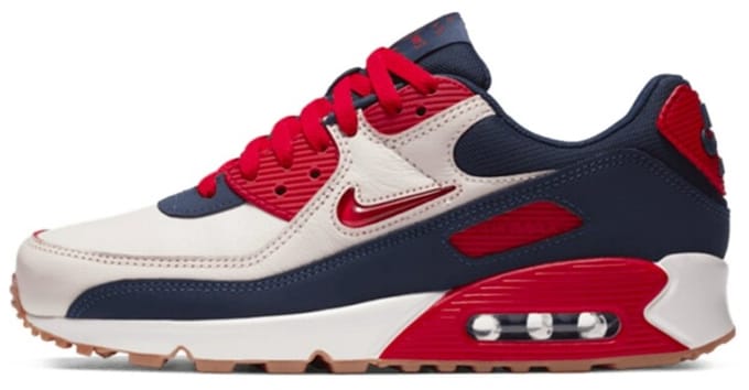 Nike Nike Air Max 90 Premium Blauw / Wit / Rood- Heren Sneaker - CJ0611-101