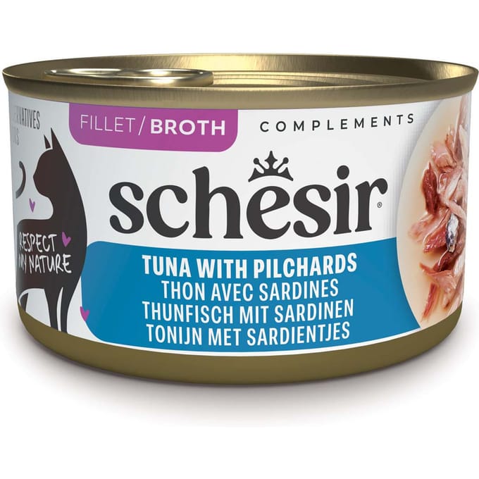 12x 70g Schesir Complements in Brühe  Katzenfutter nass