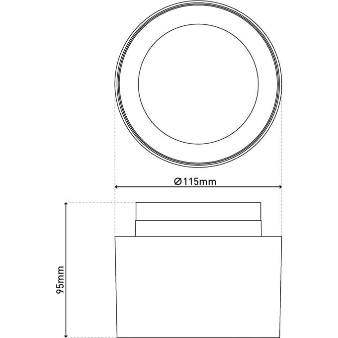 Näve LED plafondspot Trimes, Ø 11,5 cm, zwart, CCT, step-dimbaar