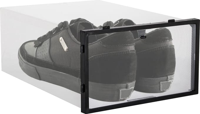 Springos Schoenenbox | Sneakerbox | Kunststof | Transparant | 1 Stuk | 34 x 23 x 13.5 cm