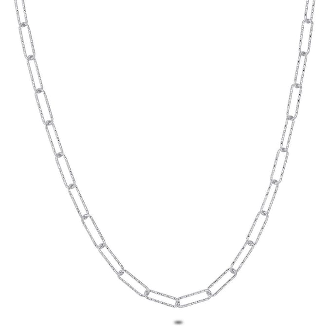 Twice As Nice Halsketting in zilver, schakelketting 45cm+5cm