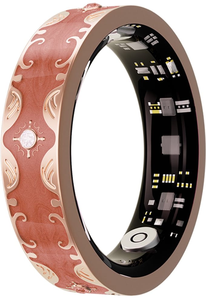 WizBay Premium Select® Bohemian Smart Ring - Coral Orange - Hartslag, Slaap en Zuurstofmeting - Activiteitstracker - Maat 8