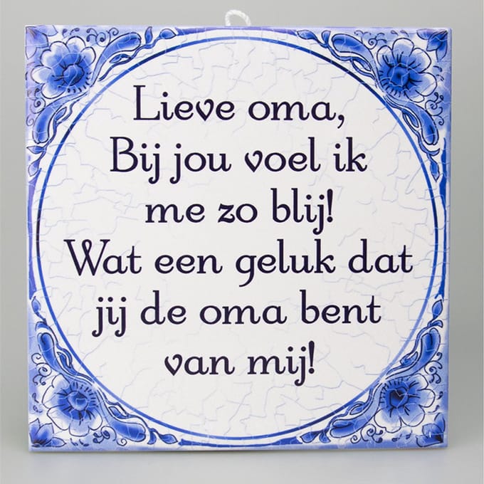 Tegels delfts blauw - Lieve Oma