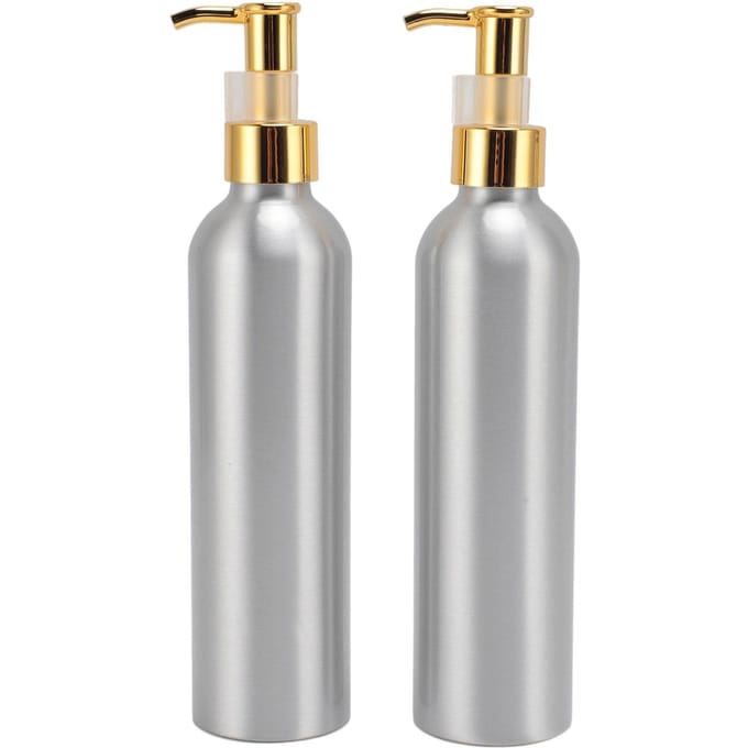 2 stuks Aluminium Lotion Pompfles Herbruikbare Pompkop Lege Cosmetische Dispenser Container voor Shampoo white