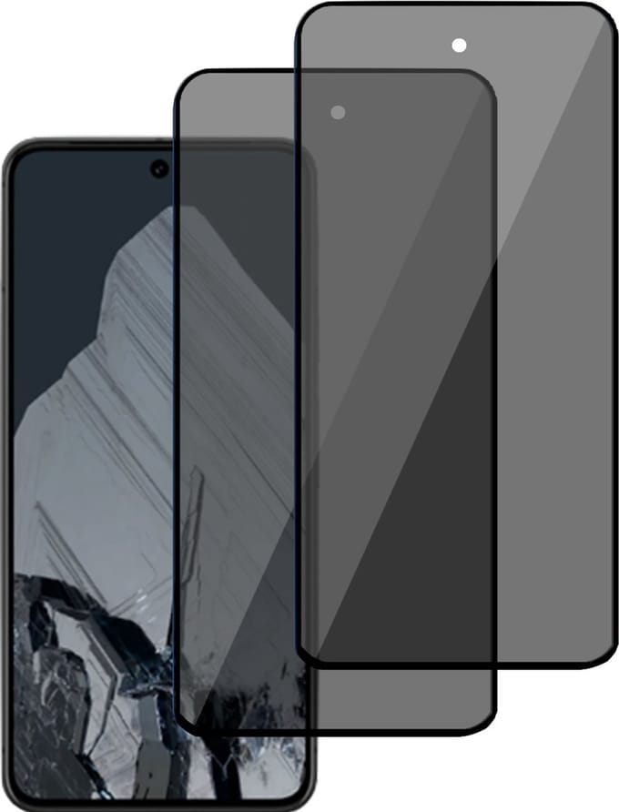 2x Privé Screenprotector geschikt voor Google Pixel 8 Pro - Privacy Beschermglas - Privacy Proteqt+