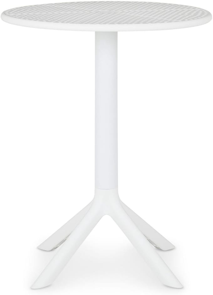 Tuintafel LUZ, rond met gaaspatroon – wit