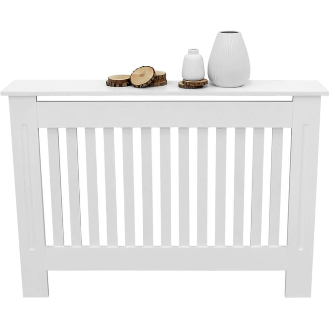 Radiatorpaneel 112x19x82 cm landhuis wit MDF