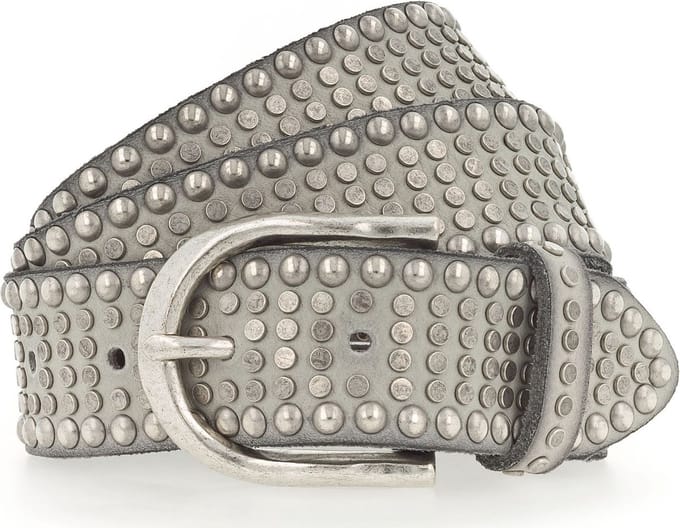 b.belt Leren Riem Riva Colour Leather Belt W110 Light Grey Grijs