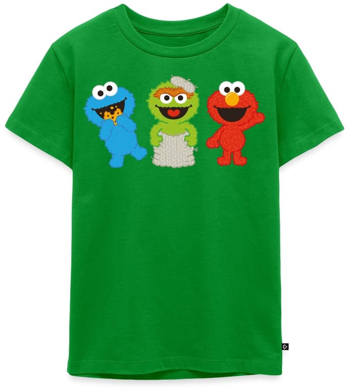 Sesamstraat Baby Koekiemonster Oscar & Elmo Premium T Shirt Kinderen