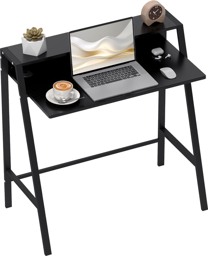 HOMCOM Bureau, computertafel, lade, bureau, werktafel met kabeldoorvoer 836-055