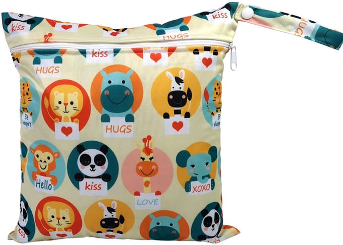 Strandtas met ritssluiting – Waterdichte strandtas – Luiertas – 28x30 cm –Dierletters K208