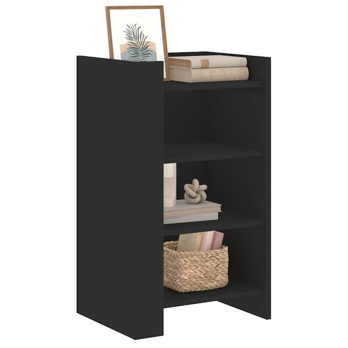 vidaXL - Dressoir - 45x35x75 - cm - bewerkt - hout - zwart