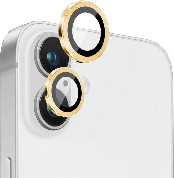 Individuele Ring Cover Camera Lens Protector Geschikt voor: iPhone 16 Plus - HD Heldere Bubble Free Bescherming (Goud)