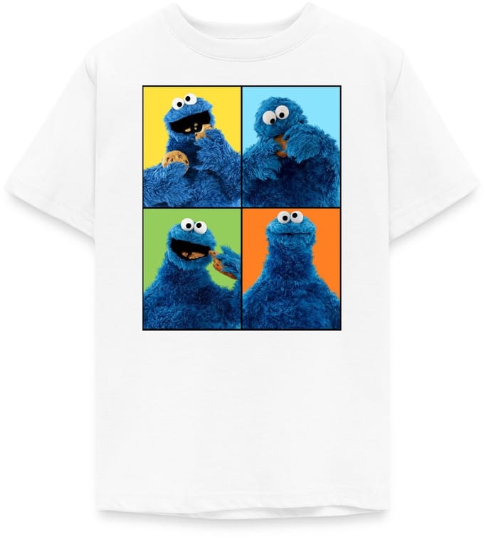 Sesamstraat Koekiemonster Kunst T-Shirt Tiener