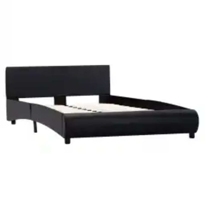 vidaXL - Bedframe - met - LED - kunstleer - zwart - 140x200 - cm