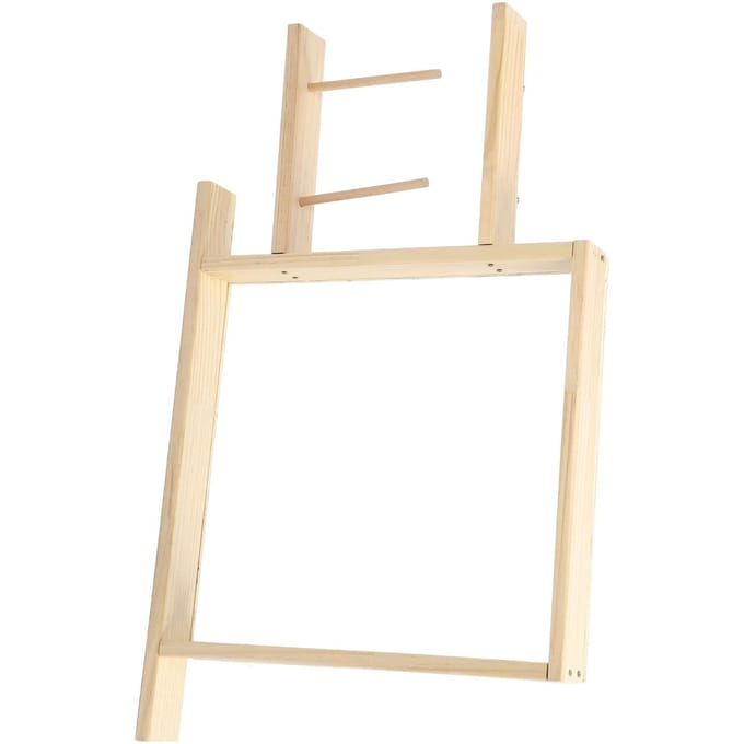 Tufting Frame DIY Knutselen Roestvrij Staal Eikenhout Textuur Eenvoudige Installatie Tapijtmakerij Frame beige
