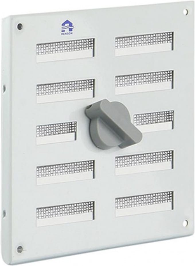 Renson afsluitbaar rooster met designknop wit 155 x 155 mm