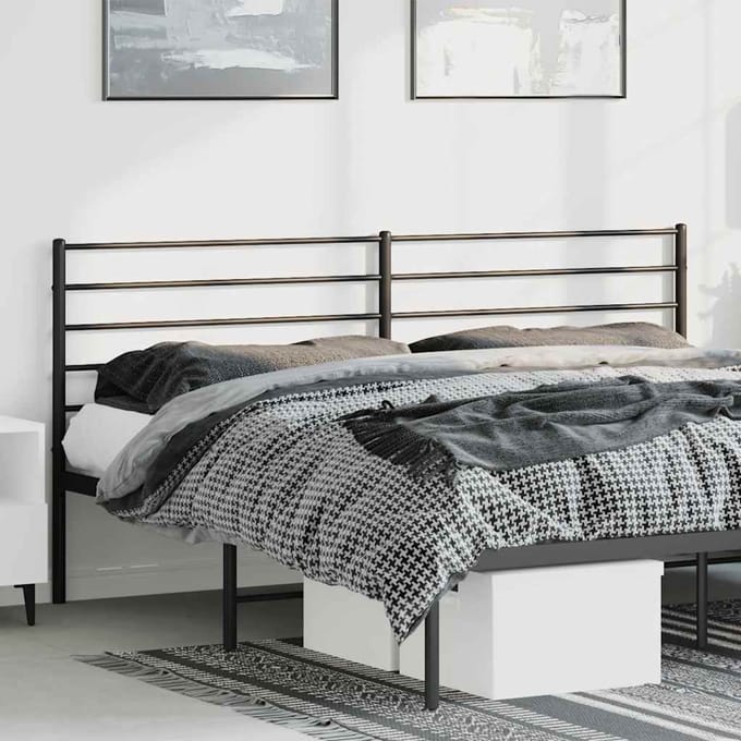 vidaXL - Vervangend - hoofdbord - metaal - zwart - 180 - cm