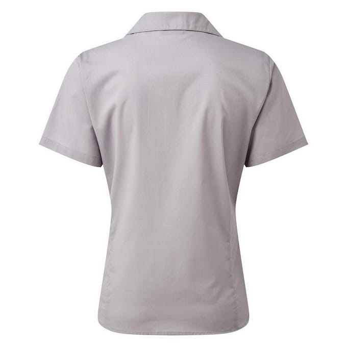 Premier Popeline blouse met korte mouwen / Gewoon werkoverhemd (Zilver)