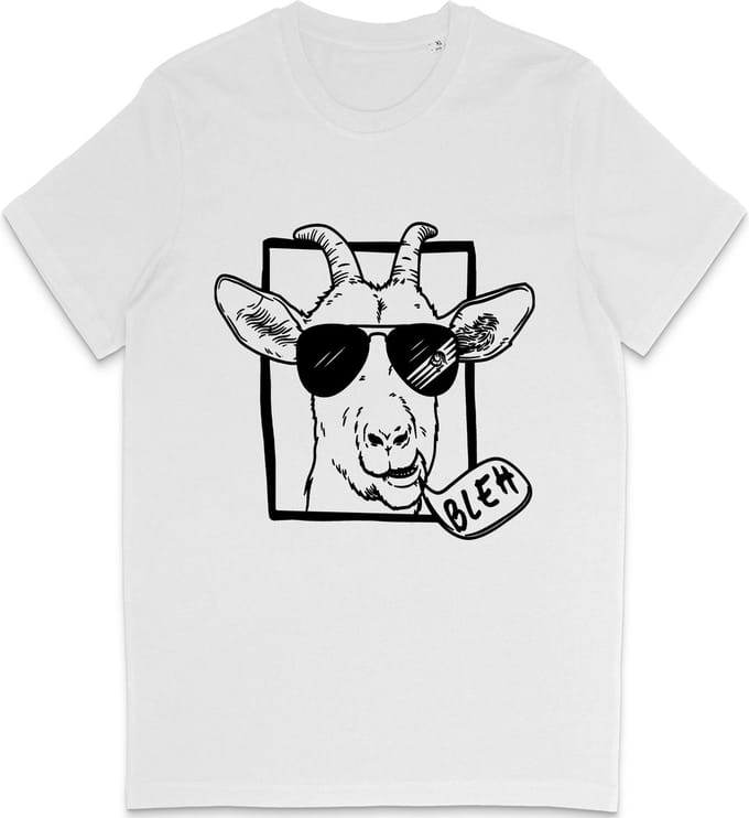 T Shirt Grappige Geit - Heren en Dames T Shirt - Wit - S