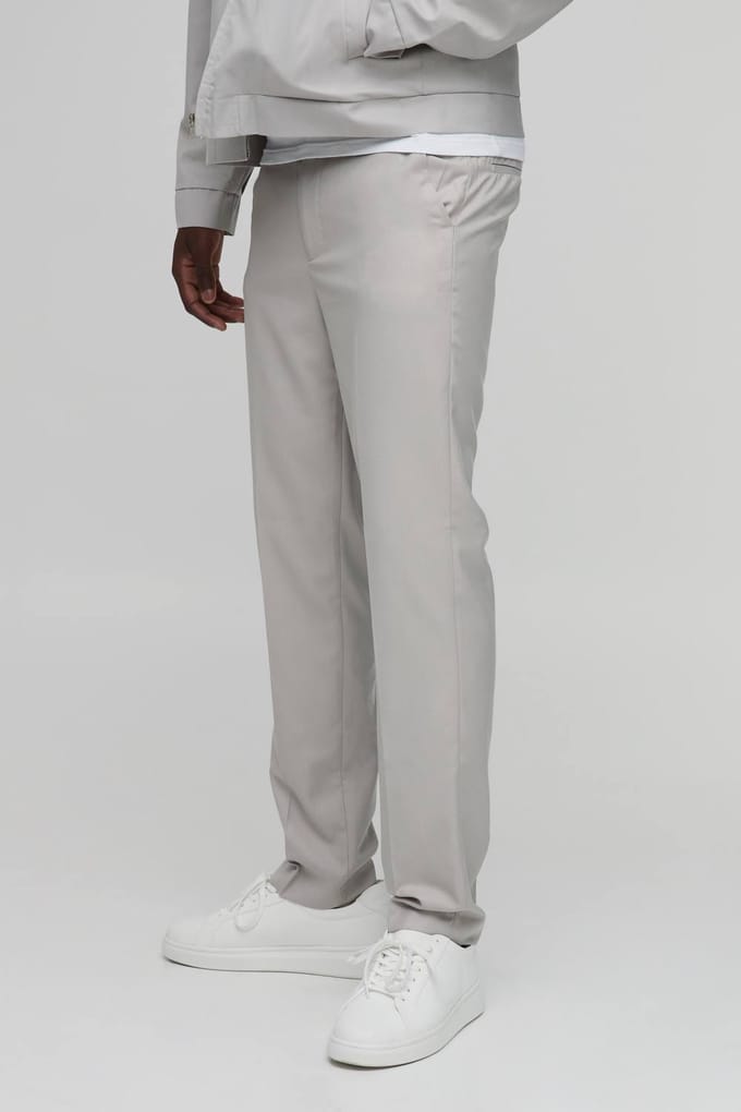 Pantalon Met Geperste Vouw En Rechte Pasvorm Uit Co-ord Set | Stone | Size 32
