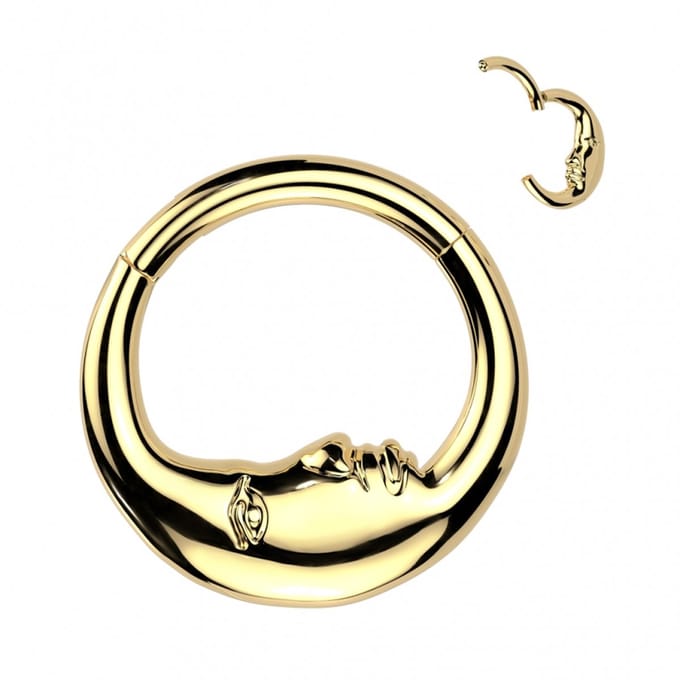 Piercing moon faced 1.2x8 goud - LMPiercings