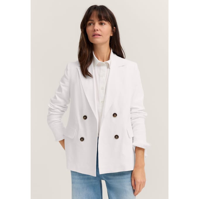 Bugatti Damen Blazer van linnenmix met reverskraag