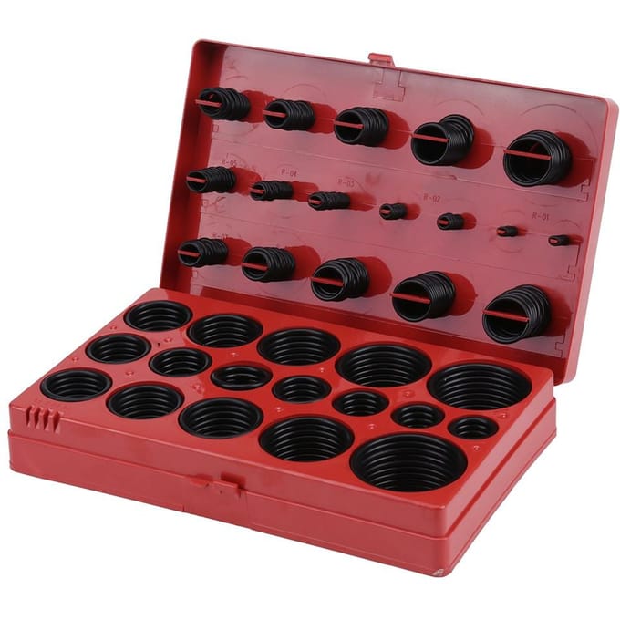 419-delige O-ring assortimentset, afdichtingspakking, universele rubberen O-ringset R01R32 black