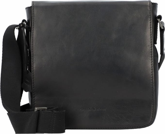 Greenburry Pure Black Schoudertas Leer 22 cm - Jongens - black