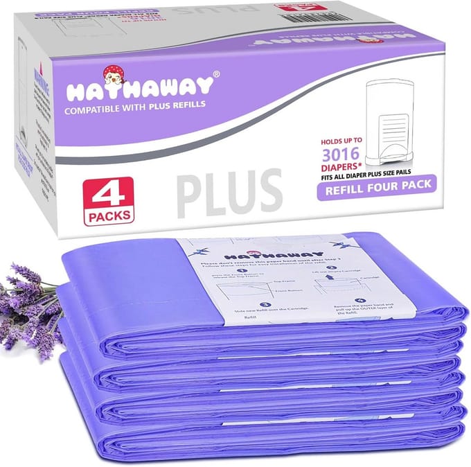 Refill 4 Pack voor Dekor Plus Luieremmers – Poedergeur, Voor 2320 Luiers