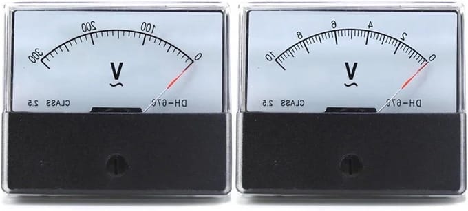 Analoge Voltmeter - Stroommeter Meter - Circuit Testen - Directe Toegang - 70 mm x 60 mm - Wit