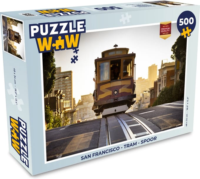 Puzzel San Francisco - Tram - Spoor - Legpuzzel - Puzzel 500 stukjes