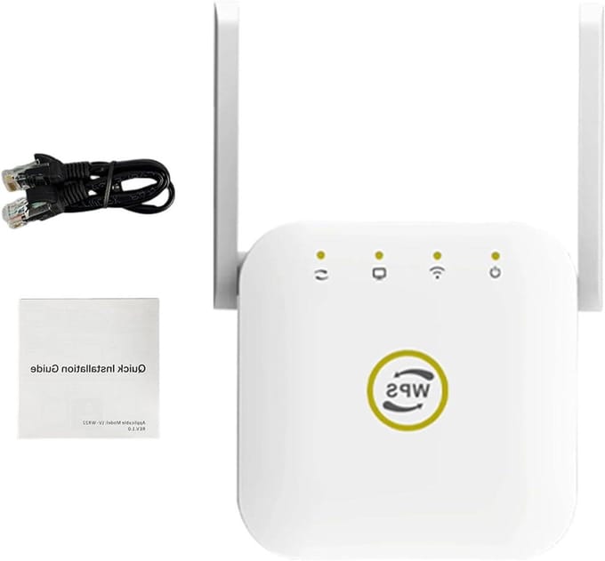 Wifi Versterker - Signaalversterker Repeater - Internet Uitbreiden - Dubbele Antenne - 8.8 cm - Wit