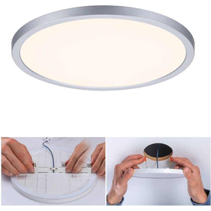 VariFit LED-inbouwpaneel 3-Step-Dim Areo IP44 rond 230 mm 16W 1400lm 3000K Chroom dimbaar