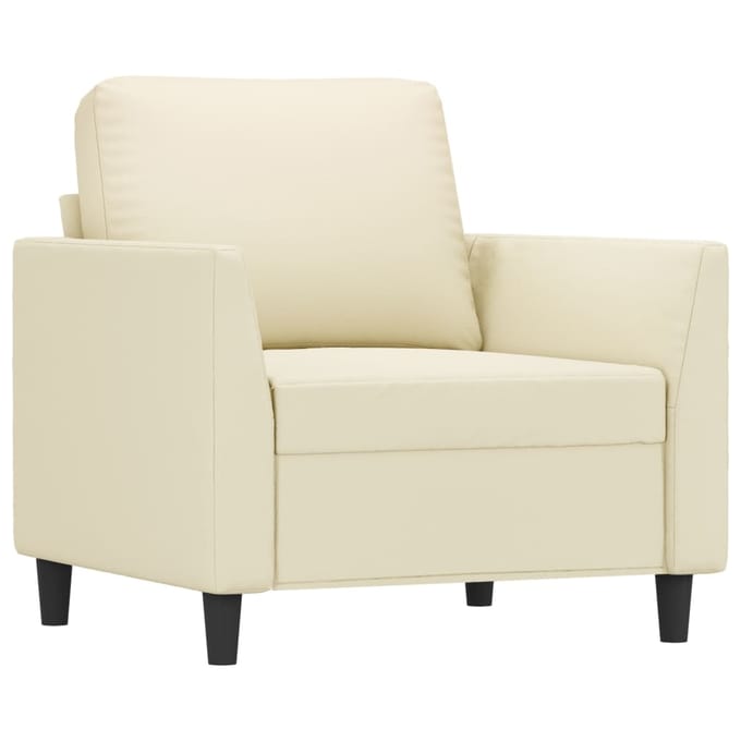vidaXL - 3-delige - Loungeset - met - kussens - kunstleer - crème